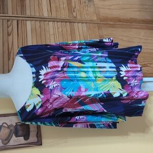 Soft Surroundings Colorful Floral Blouse L Petite LP